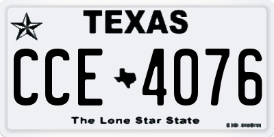 TX license plate CCE4076