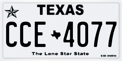 TX license plate CCE4077