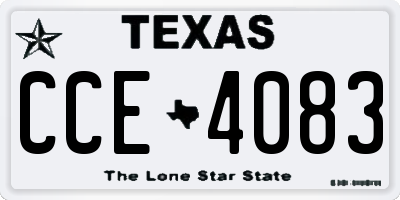 TX license plate CCE4083