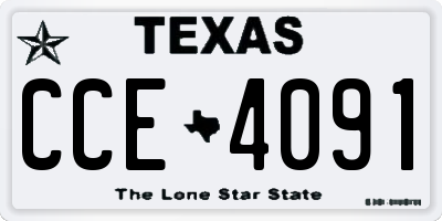 TX license plate CCE4091