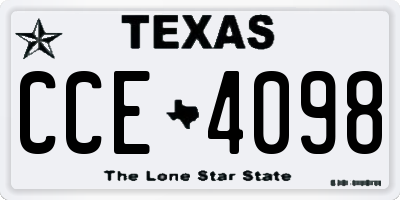 TX license plate CCE4098