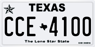 TX license plate CCE4100