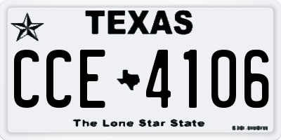 TX license plate CCE4106