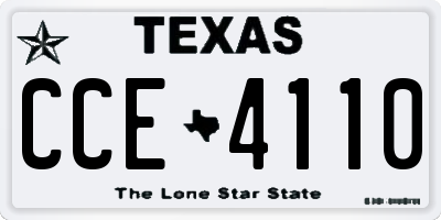 TX license plate CCE4110