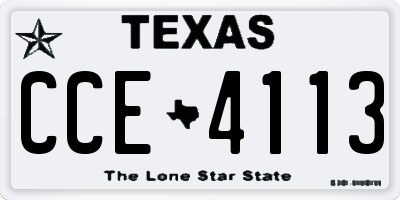 TX license plate CCE4113