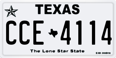 TX license plate CCE4114