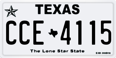 TX license plate CCE4115