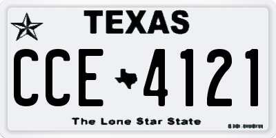 TX license plate CCE4121
