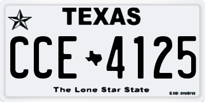 TX license plate CCE4125