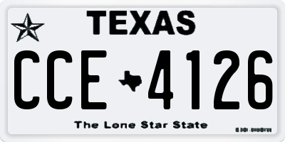 TX license plate CCE4126