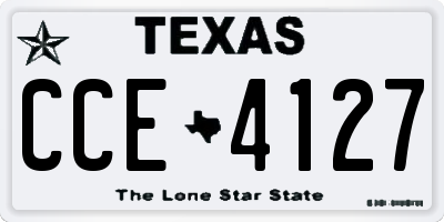 TX license plate CCE4127