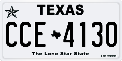 TX license plate CCE4130