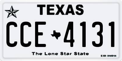 TX license plate CCE4131