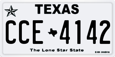 TX license plate CCE4142