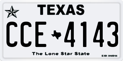 TX license plate CCE4143