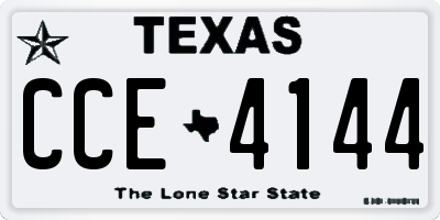 TX license plate CCE4144