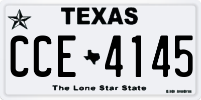 TX license plate CCE4145