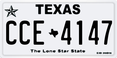 TX license plate CCE4147