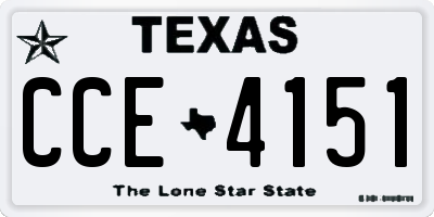 TX license plate CCE4151