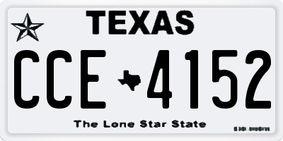 TX license plate CCE4152