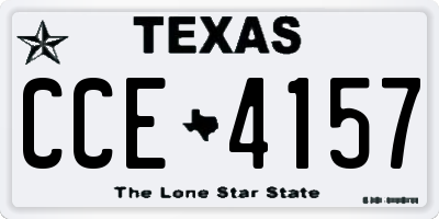 TX license plate CCE4157