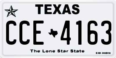 TX license plate CCE4163