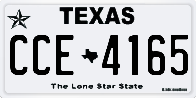 TX license plate CCE4165