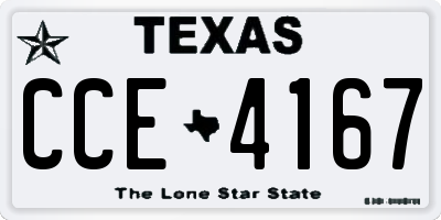 TX license plate CCE4167