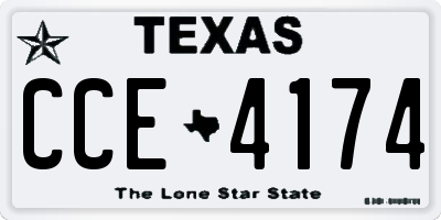 TX license plate CCE4174