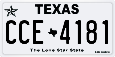 TX license plate CCE4181