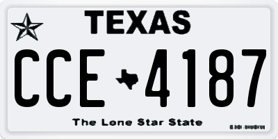 TX license plate CCE4187