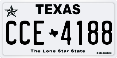 TX license plate CCE4188