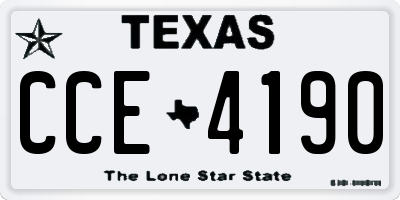 TX license plate CCE4190