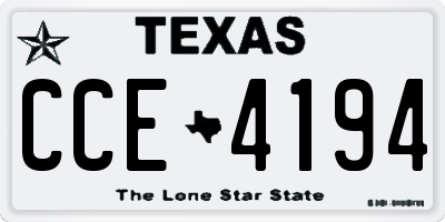TX license plate CCE4194