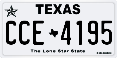 TX license plate CCE4195
