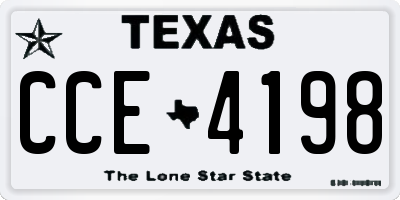 TX license plate CCE4198