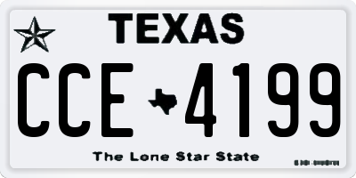 TX license plate CCE4199