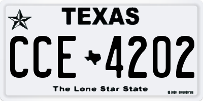 TX license plate CCE4202