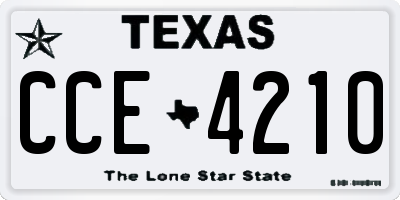 TX license plate CCE4210