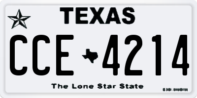 TX license plate CCE4214
