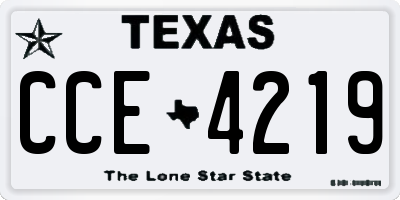 TX license plate CCE4219