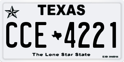 TX license plate CCE4221