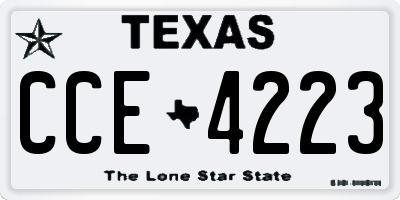 TX license plate CCE4223