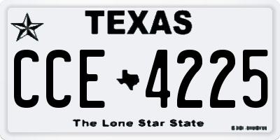 TX license plate CCE4225