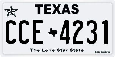 TX license plate CCE4231
