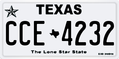 TX license plate CCE4232