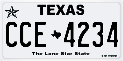 TX license plate CCE4234