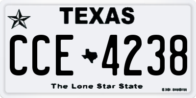 TX license plate CCE4238
