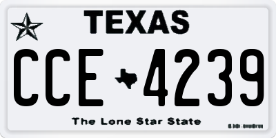 TX license plate CCE4239