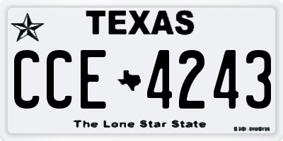 TX license plate CCE4243